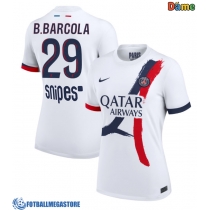 Fotballdrakt Dame Paris Saint-Germain Bradley Barcola #29 Bortedrakt 2025-26 Kortermet